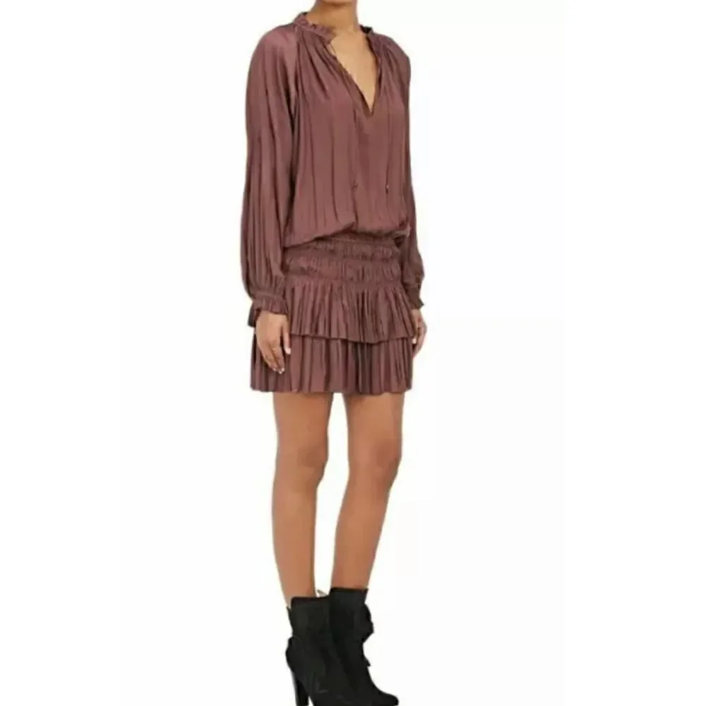 Ulla Johnson Piera Pleated Drop Waist Dress - Picture 2 of 10